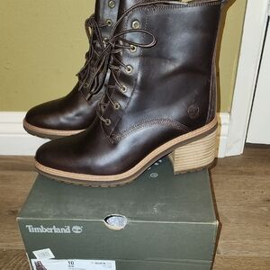 Womens Timberland Sienna High A24TW Brown Leather Lace Waterproof Walking Boots